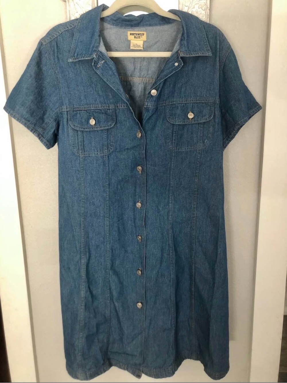 Vtg Northwest Denim Shirt Jacket in Medium Blue